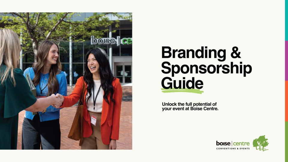Cover of the Boise Centre Branding & Sponsorship Guide